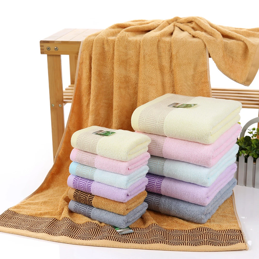 Buy 1Pcs Thick bamboo fiber towel jacquard back towel