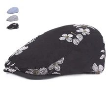 Повседневные хлопковые шапки для мужчин и женщин, модные регулируемые летние береты, уличные солнечные береты, шапка с козырьком, взрослые цветочные плоские шапки