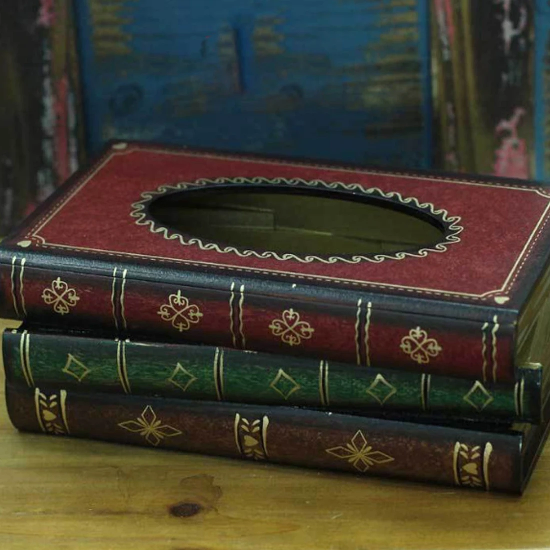 Hot Selling Retro Tissue Box Fake Book Tissue Holder Tissue Box Cover European Style Classic Restaurant Decoration F