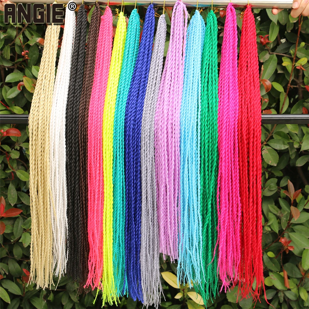 Angie 100 Gram/pack 22 Inch crochet braids Senegalese Twist Hair Braiding 30 Roots/pack Synthetic Hair for Women