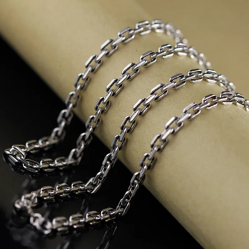 

Technology Items S925 Pure Silver Ornaments Thailand Thai Silver O In Both Men And Women Round Bead Chain Necklace