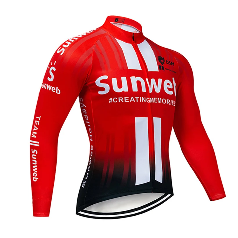 Pro Team SUNWEB велосипедная майка 9D комплект с нагрудником MTB Униформа велосипедная одежда мужская зимняя теплая флисовая велосипедная Одежда для велоспорта - Цвет: Белый