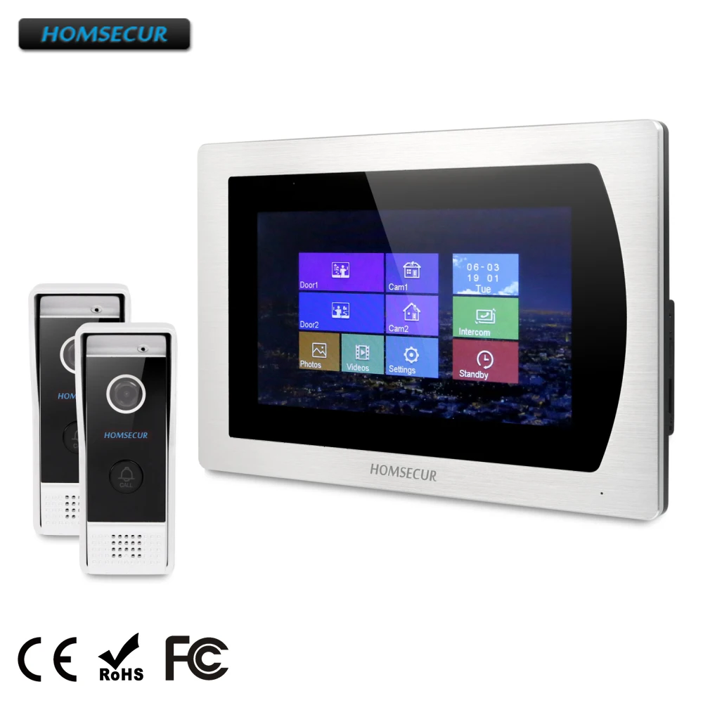 

HOMSECUR 7" Video Door Phone Intercom System with Black Camera for Home Security BC031-B +BM717-S