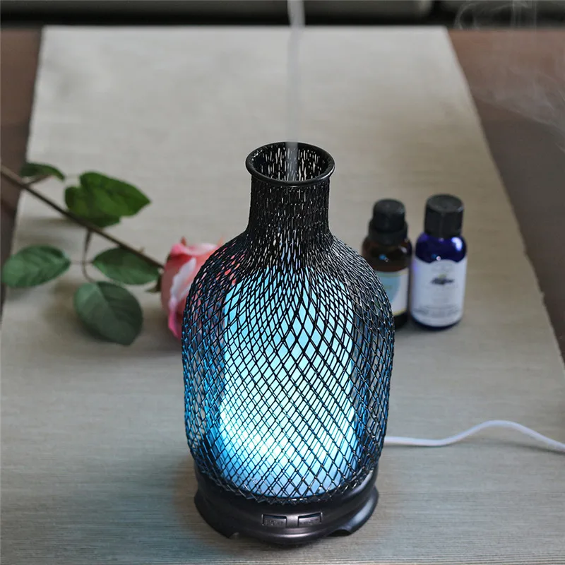 2018 New Updated LED Color Changing Night Light Humidifier Steel Net