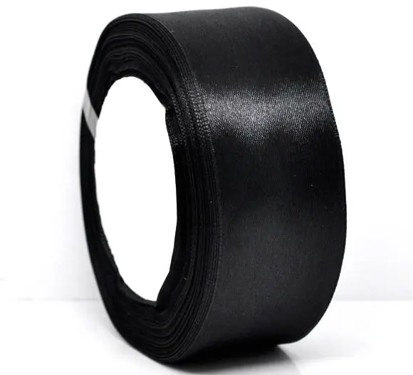 

50yards Free Shipping 1-1/2" Black Satin Ribbon Wedding Sewing DIY