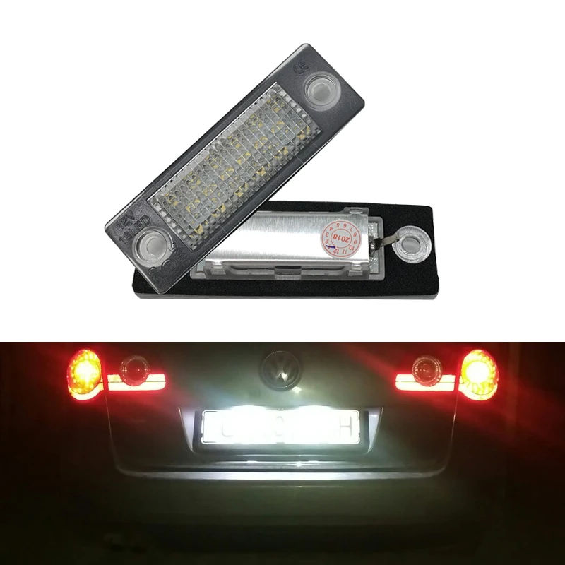 2 шт. 18SMD светодиодный задний номерной знак светильник для VW Jetta Touran/Passat B6 5D для Skoda Superb 1 3U B5 автомобильный Стайлинг