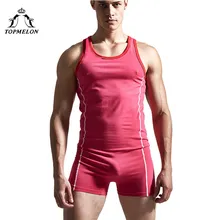 TOPMELON хлопок Мужские Шейперы бесшовные майки черный желтый зеленый красный комбинезон бодибилдинг одежда