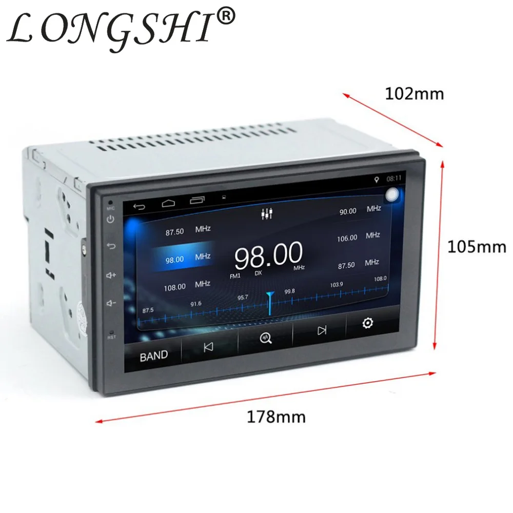 Best LONGSHI Android 6.0 Car Bluetooth Multimedia Player 6inch 7inch Double 2 Din Universal GPS Radio Stereo Audio Player Double DIN 4