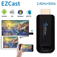 Ezcast беспроводной дисплей 2,4G/5,8 Ghz для Android Iphone PC беспроводной WiFi Дисплей ТВ Ключ Приемник зеркальное отображение HD tv Stick Airplay