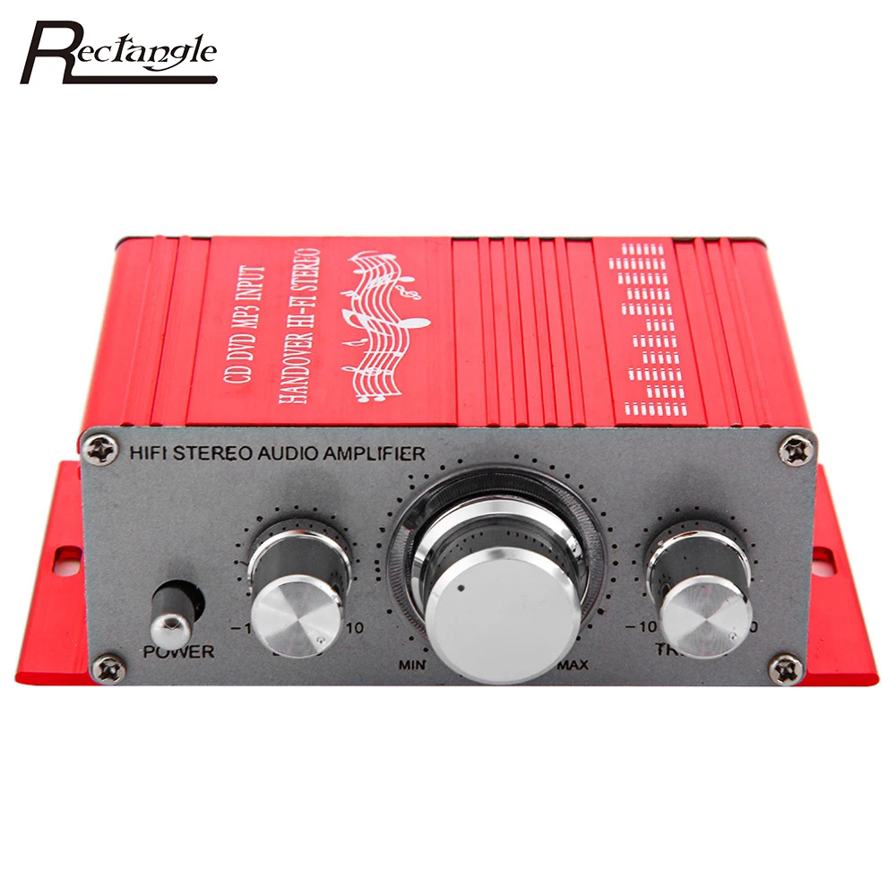 

12V Hi-Fi Car Amplifier Subwoofer Music Player Aluminum Car Digital Stereo Amplifier 2 Channel Audio Player CD DVD MP3 Input