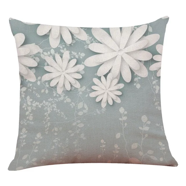 Buy Pink Gray Home Decor Cushion Cover Flower Pattern Throw Pillowcase Pillow