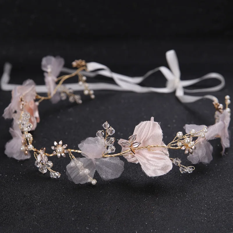  Blush Pink Headpiece Wedding Hair Vine Bohemian Headpiece Floral Hair Vine Cherry Blossom