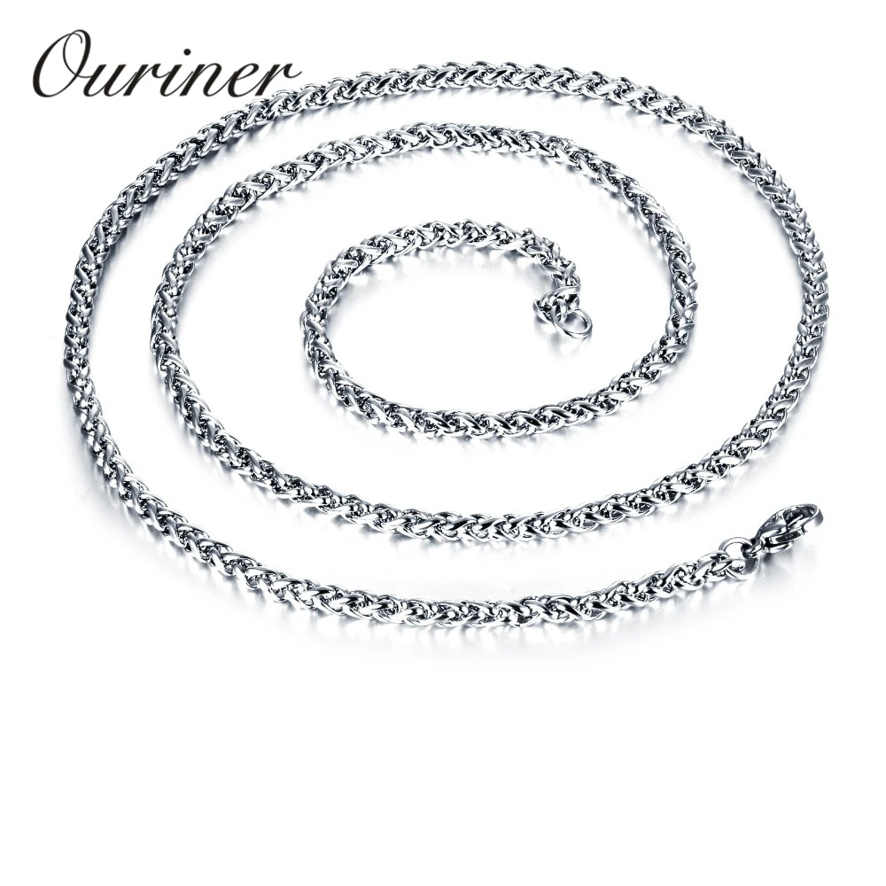 Ouriner Man Link Chain Necklaces Classical Stainless Full Steel Men's Jewelry Gift Multiple Choices All Match GL324 | Украшения и