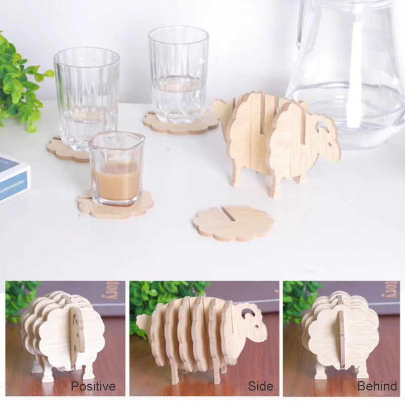 Подставки из МДФ в форме овечки коврики для кофейных чашек коврик настольных