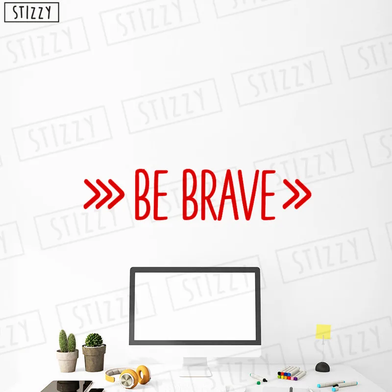 STIZZY Wall Decal Creative Quotes Be Brave Vinyl Wall Stickers Arrow Nursery Kids Bedroom Decor Gift Boys Girls Room Poster C483