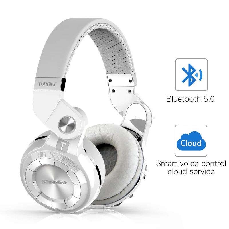 Bluedio T2S Bluetooth наушники и складные накладные наушники BT 4.1 беспроводные Bluetooth-гарнитуры наушники с микрофоном - Цвет: New version White