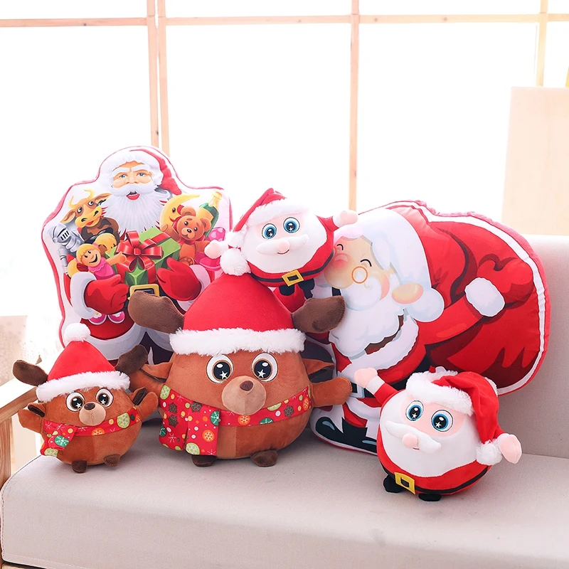 Новый Рождество Лось плюшевые Рождество новый год Рождество украшения Санта Клаус 3D Плюшевые игрушки куклы плюшевые подушки