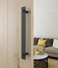 DIYHD 14 “Aço Preto Rústico Celeiro Porta de Madeira Maçaneta Da Porta E Puxar Um lado Plano Bar alças