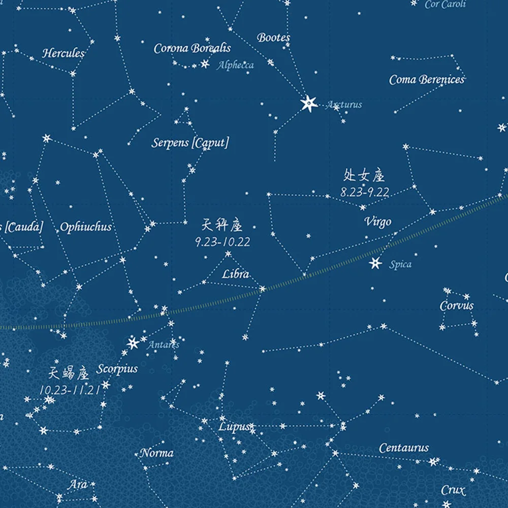 Ночное небо созвездия Звезда карта декоративные картины диаграмма плакат для украшения дома