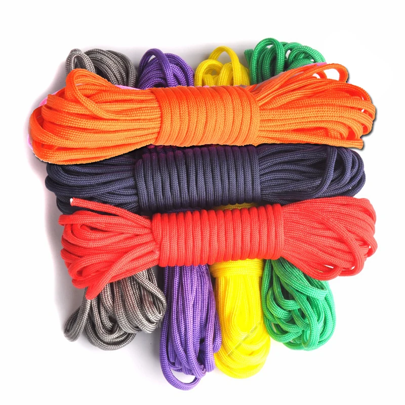 

50FT/15M Colored Nylon Paracord Rope 550lb Parachute Cord 4MM 7inner Strands Lanyard Tent Rope Outdoor Camping Hiking Rope