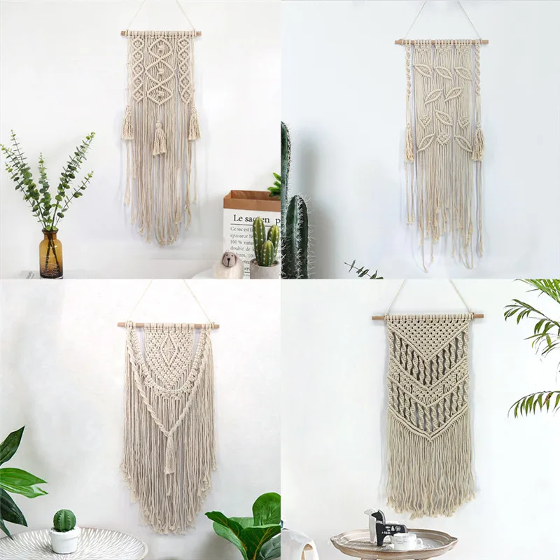 4 style Macrame Wall Hanging Woven Knitting Tapestry Boho Home Decor
