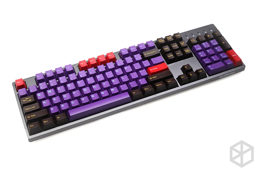 Taihao кубический abs doubleshot кубические колпачки для diy игровой механической клавиатуры фиолетовый коричневый желтый с 1,75 переключения для 104 ansi