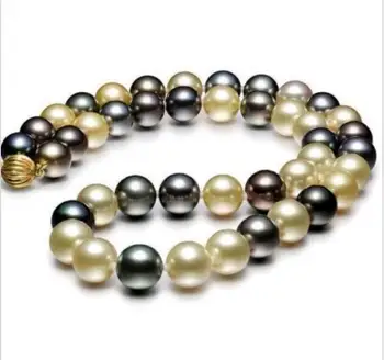 

stunning 11-12 mm round multicolor pearl necklace 35inch