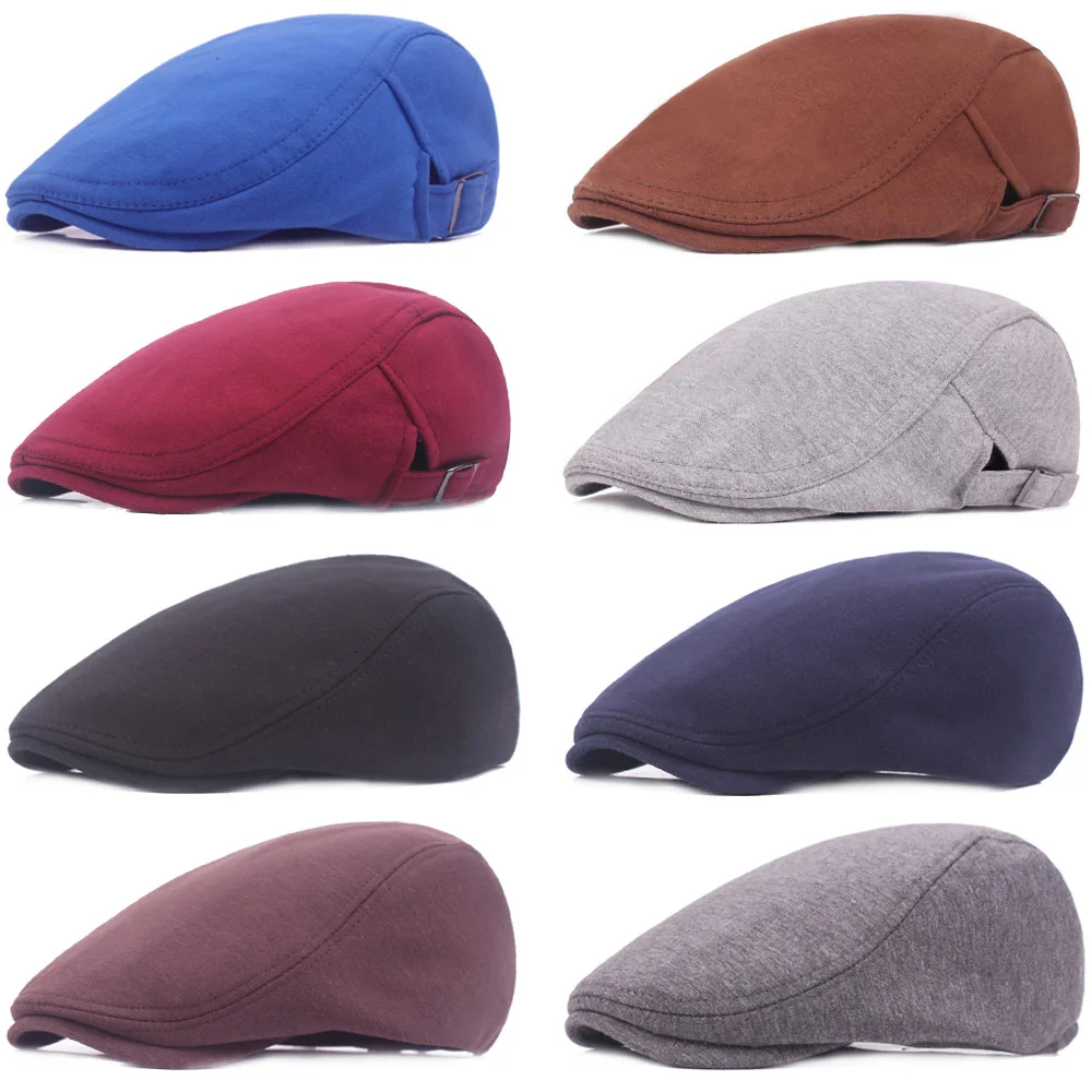 

Men Beret Hat Baseball Cap Visor Golf Newsboy Hats Solid Color CSHAT0339