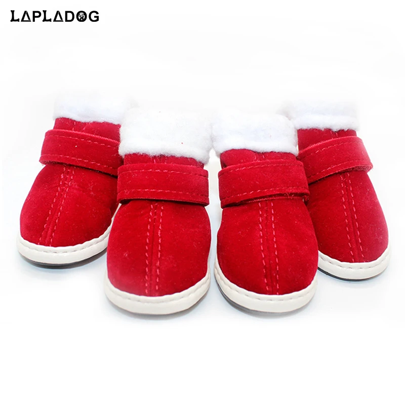 2018 Winter pet dog shoes Buckskin puppy Red Christmas Boots chihuahua