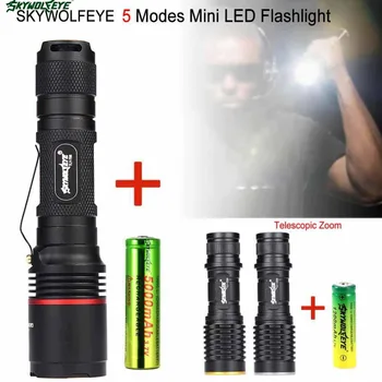 

SKYWOLFEYE 8000 Lumen LED Flashlight 5 Modes 18650 Battery Torch Focus Portable Lamp Waterproof Light Lantern