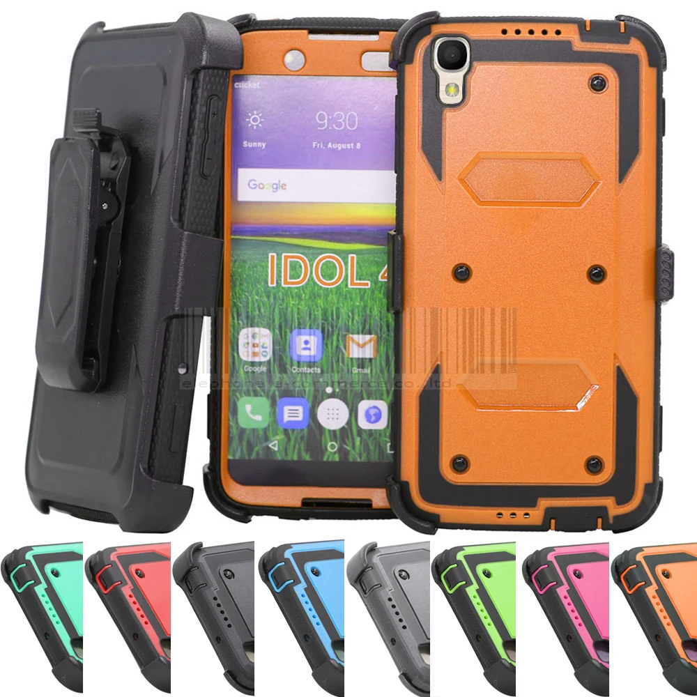 

Heavy Duty Armor Case Holster Belt Clip 360 Degree Stand Shockproof Hard Cover For Alcatel OneTouch Idol 4 5.2 OT-6055 }