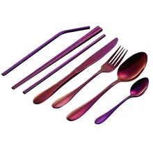 7 шт. набор высококлассной посуды из нержавеющей стали столовые приборы вилка ложка Кухонная чайная ложка принадлежности суповые ложки A1