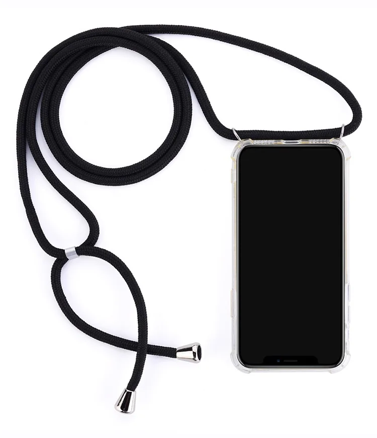 

Transparent Clear Protective Case cover with long Necklace for iPhone XS MAX XR X 8 7 6S 6 plus 5 5S SE Crossbody Case Cover