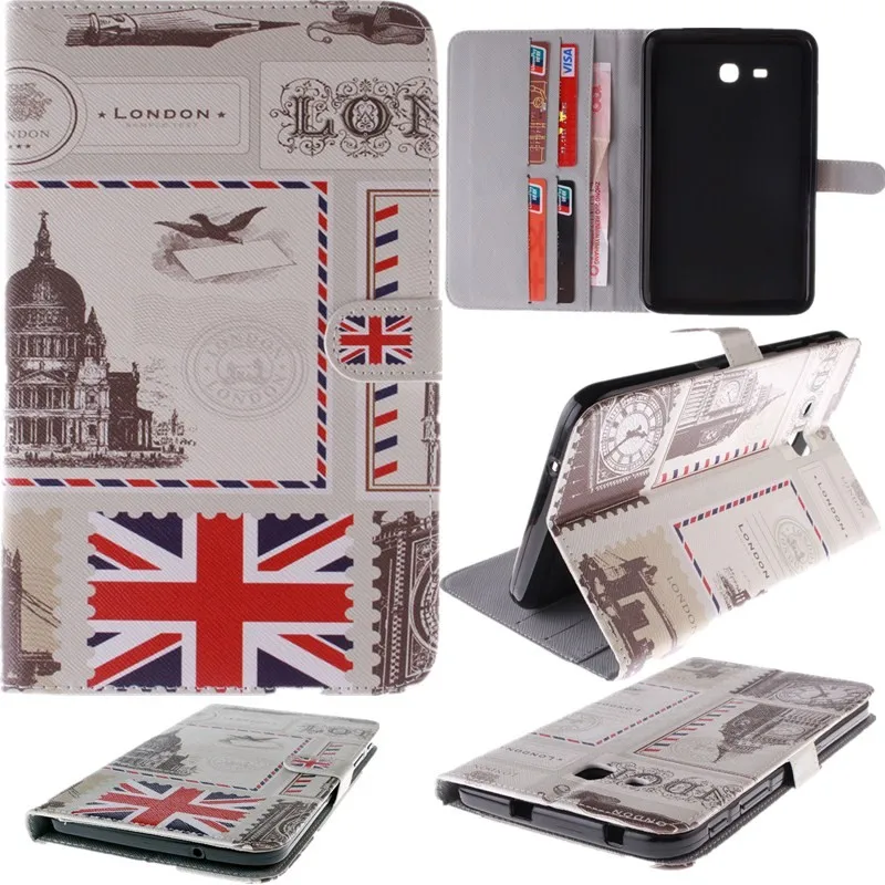 Fashion Painted Flip PU Leather s Case For Samsung Galaxy Tab 3 Lite Case For Samsung Galaxy Tab 3 7.0 T110 T111 Tablet Cover (78)