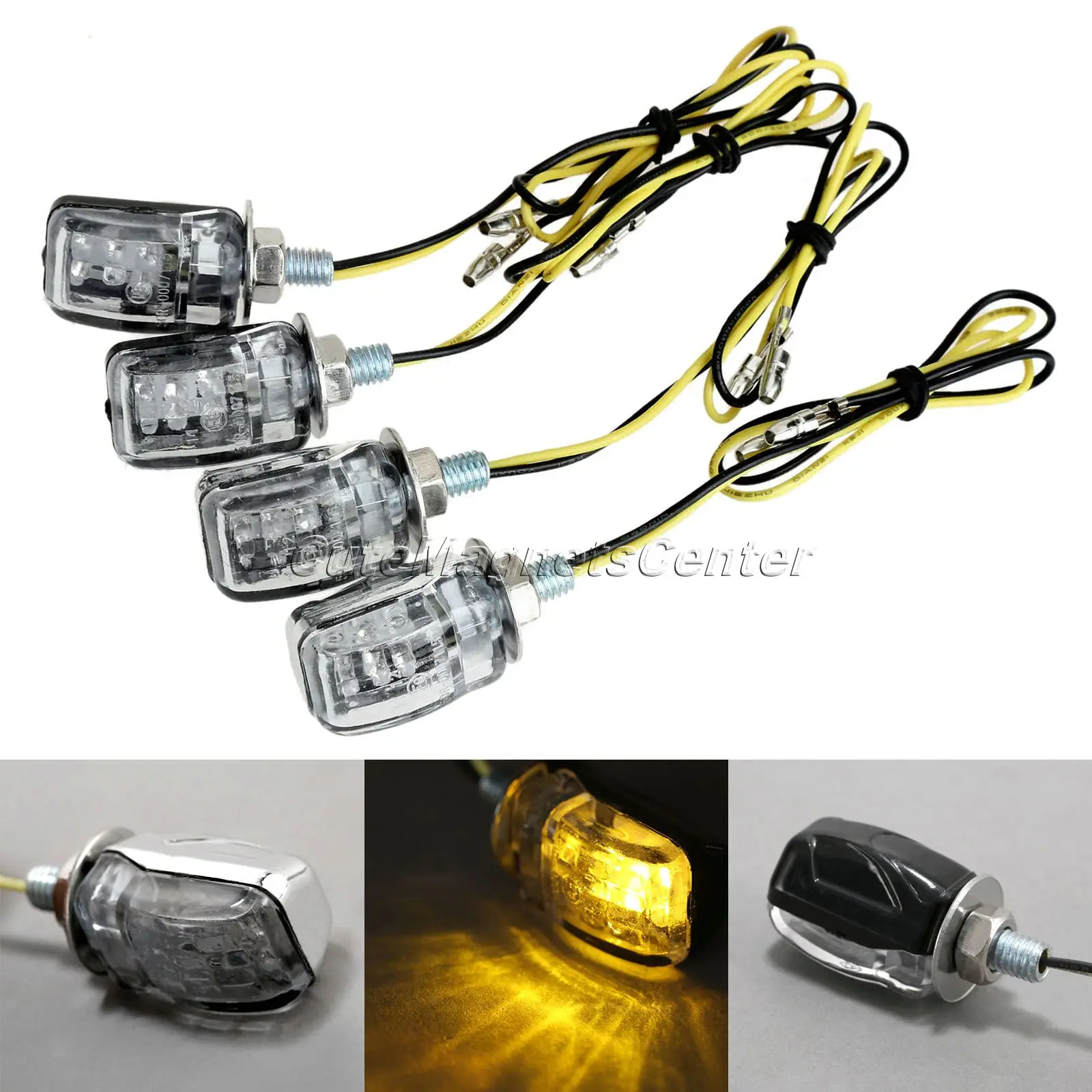 2pcs LED LED Turn Signal Light Motorcycle Mini Amber Turn Signal Lights