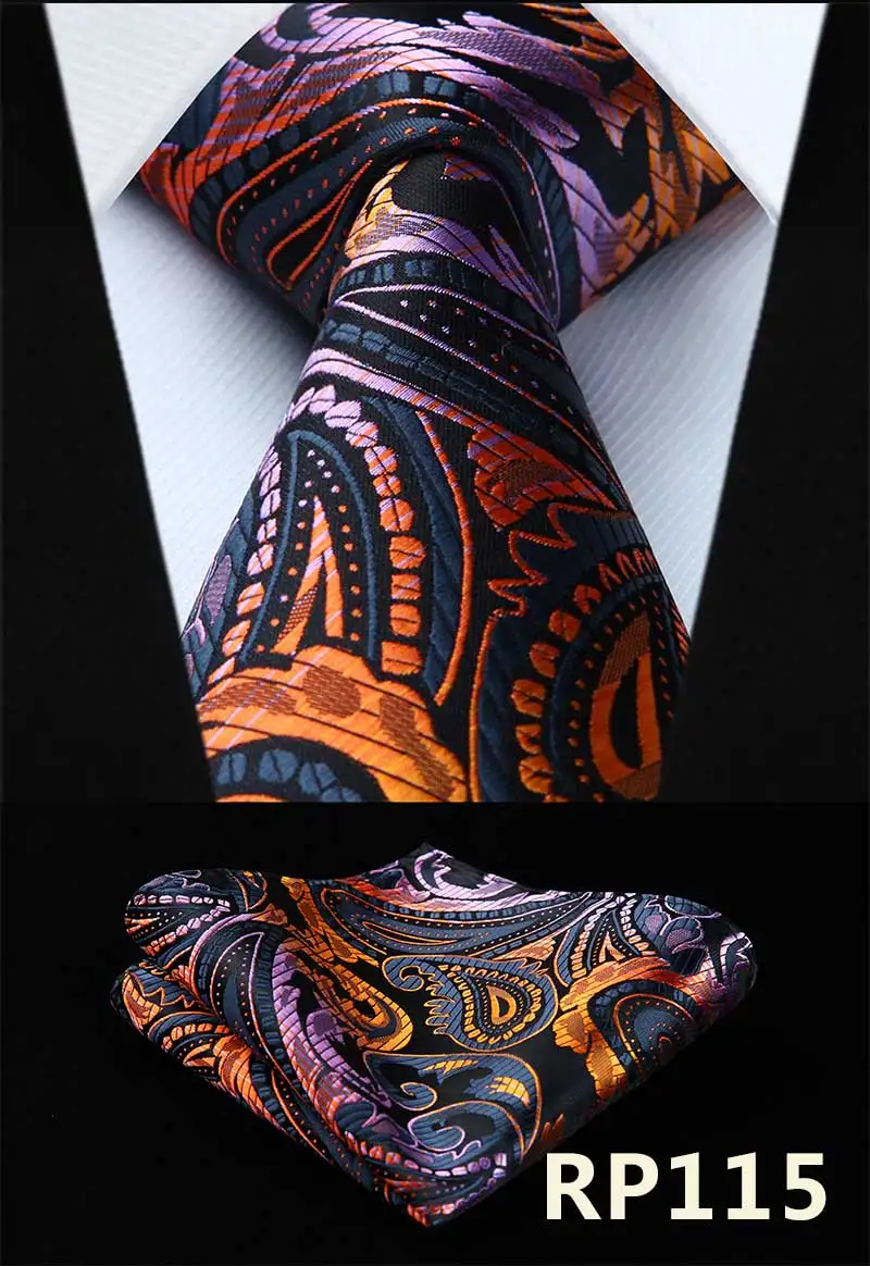 HISDERN, вечерние, свадебные, 3,4 дюймов, шелковый галстук, платок, тканый мужской галстук, галстук, Карманный платок - Цвет: RP115