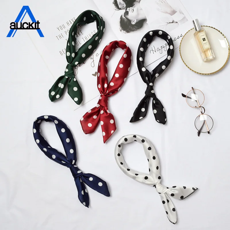 

Silk Scarf Women 50*50cm 2018 Spring New Small Point Decorative Scarf Small Squares Head Scarf Bag Decorative Scarves CA-31