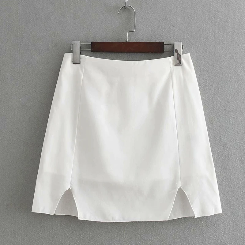 Женская новая весенняя летняя белая юбка Женская Сплит с высокой талией мини-юбки для офисной леди короткая юбка-карандаш faldas mujer moda