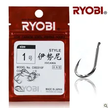 1-12 Черный рыболовный крючок ryobi