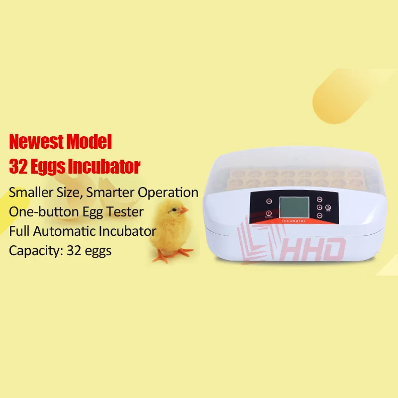 HHD Newest Best Farm Hatchery Machine 32 Egg Hatchers Cheap Price Chicken Automatic Egg Incubator China for Sale Quail Brooder