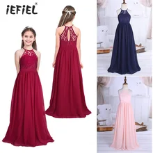 Детские платья для девочек; Вечерние платья на свадьбу, день рождения, Рождество; vestidos; кружевное платье принцессы с цветочным узором для девочек; Элегантное платье без рукавов