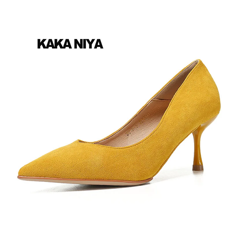 yellow and red heels