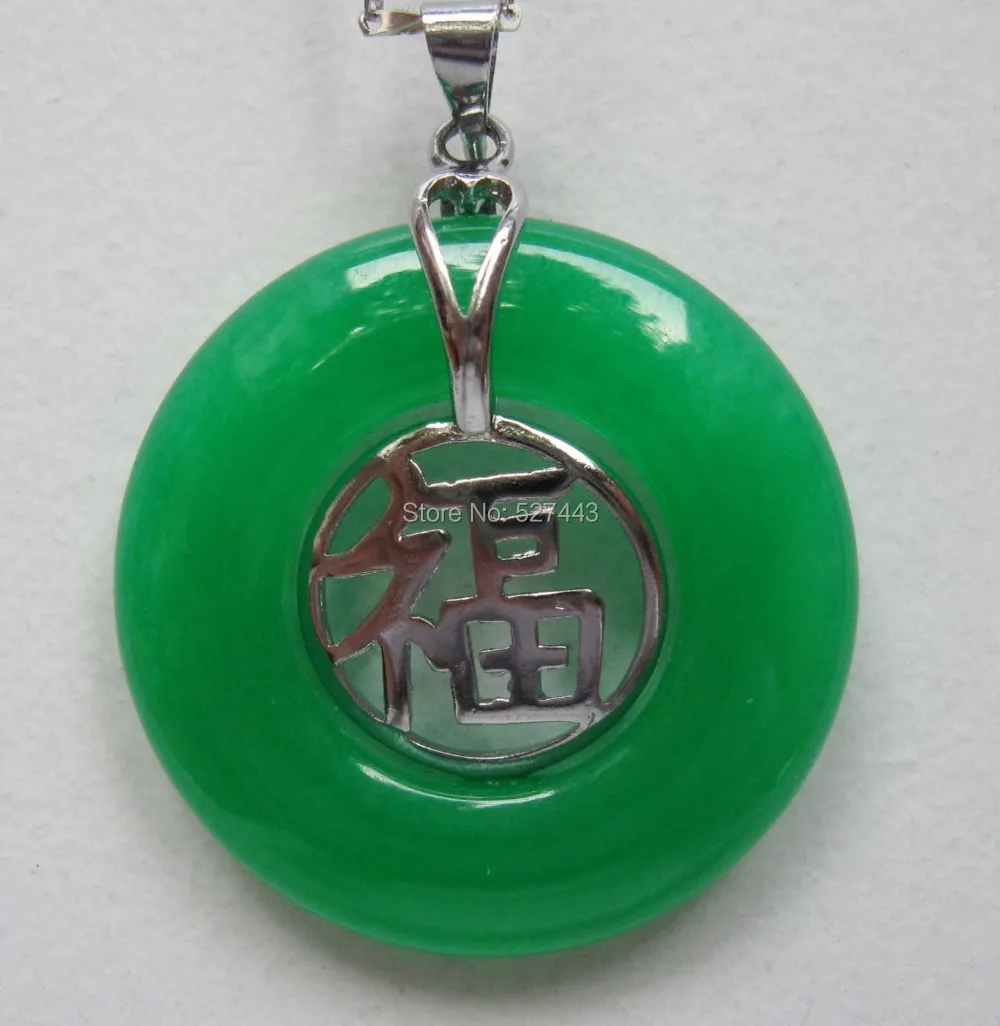 WholesaleLAN021\u003e\u003e\u003e Bijoux Femmes Hommes Collier Pendentif Incrusté Vert pierre FU Chinois Fashionablehionable(