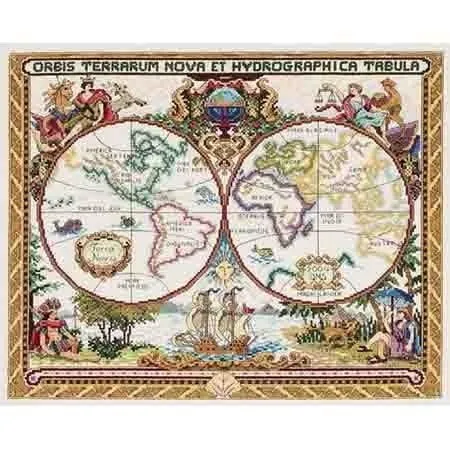 

11CT accurate printed cloth Home Decoration DIY Embroidery Art European landscape map pattern Cross-Stitch Kit T087