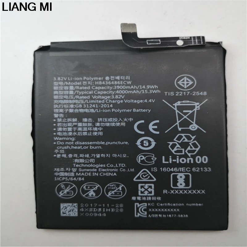 Высокое качество HB436486ECW 3900/4000mAh батарея сотового телефона для Huawei Mate 10 с