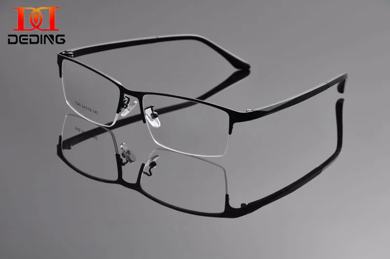 

Deding Brand Men Business Fashionable Metal Half-rim Square Glasses Frame Gengleman Clear Lens Glasses vidros para homens DD1178
