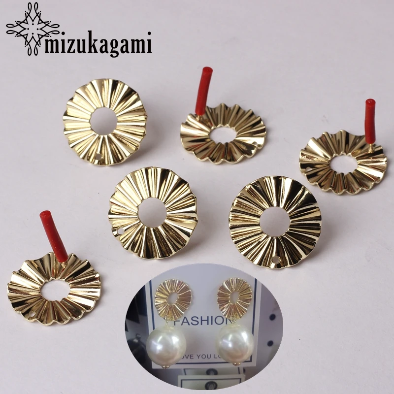 

Zinc Alloy Golden Round Circle Shape Base Earrings Connector 21MM 6pcs/lot For DIY Drop Earrings Making Accessories