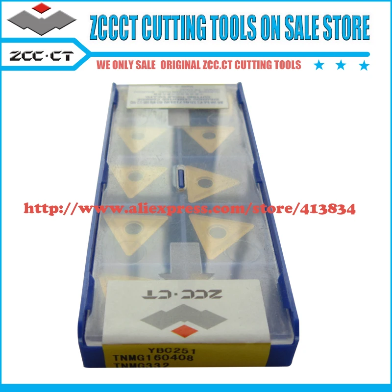 

10pcs ZCCCT Cemented Carbide CNC Inserts cutting tools cutter TNMG160408 YBC251 TNMG16 TNMG1604 TNMG