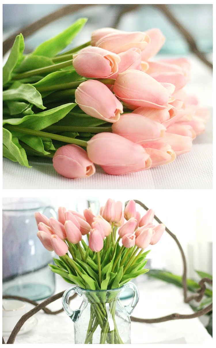 2 шт. искусственные тюльпаны ПУ Флорес свадебные искусственные цветы букет растения белые тюльпаны домашние вечерние украшения для демонстрации яркие листья