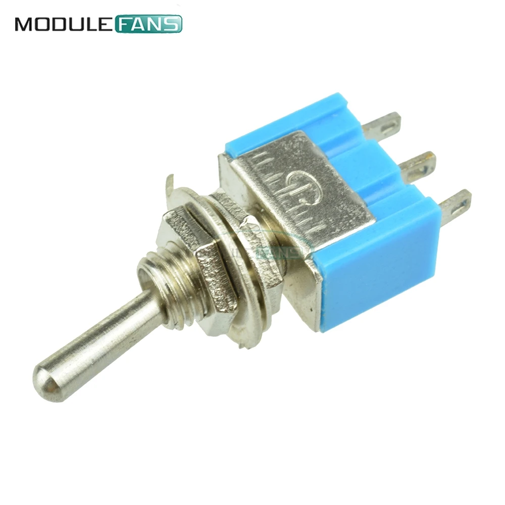 

5PCS Mini 6A SPDT 3A 250V AC 125V MTS 102 MTS-102 3 Pin 2 Position On-on Toggle Switches Module Practic DIY